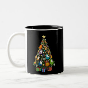 Tasse 2 Couleurs Arbre de Noël guitare théâtre amoureux musical Joy
