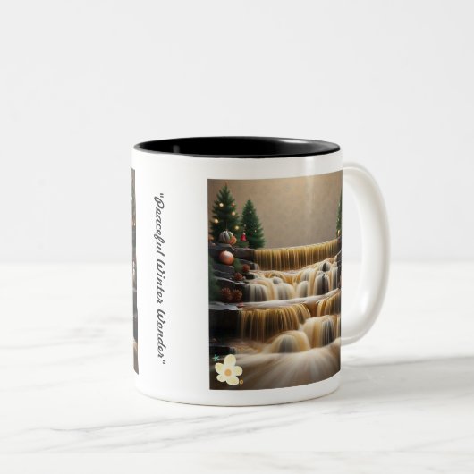 Tasse 2 Couleurs "Arbre de Noël par chutes" (Devant droit)