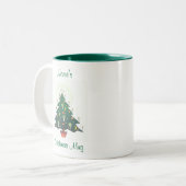 Tasse 2 Couleurs arbre de Noël personnalisé (Devant gauche)