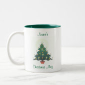 Tasse 2 Couleurs arbre de Noël personnalisé (Gauche)