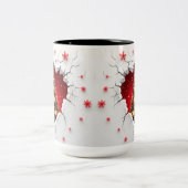 Tasse 2 Couleurs Arbre de Noël, Rouge et Or - Noir (Centre)