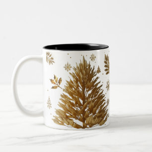 Tasse 2 Couleurs Arbre de Noël Ultra Glam Liquid Gold Brush Stroke