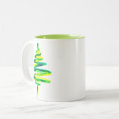 Tasse 2 Couleurs Arbre de Noël vert (Devant gauche)