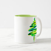 Tasse 2 Couleurs Arbre de Noël vert (Devant droit)