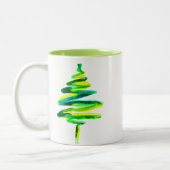 Tasse 2 Couleurs Arbre de Noël vert (Gauche)