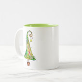 Tasse 2 Couleurs Arbre de Noël Whimsical (Devant gauche)