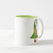 Tasse 2 Couleurs Arbre de Noël Whimsical (Devant droit)
