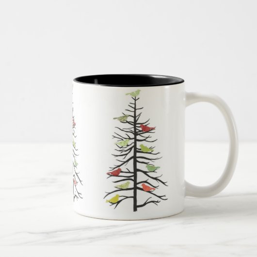 Tasse 2 Couleurs Arbre de papier d'oiseau (Droit)