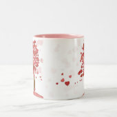 Tasse 2 Couleurs Arbre des Coeurs Coeurs d'art mignons (Centre)