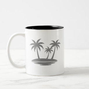 Tasse 2 Couleurs Arbre d'été Vacances minimalistes