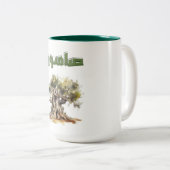 Tasse 2 Couleurs Arbre d'Olive Paix en Palestine (Devant droit)