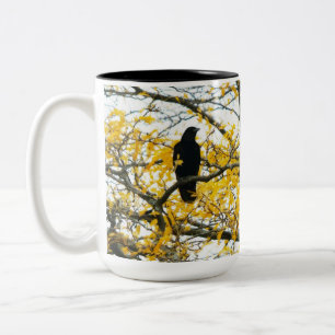 Tasse 2 Couleurs Arbre d'or et corbeau