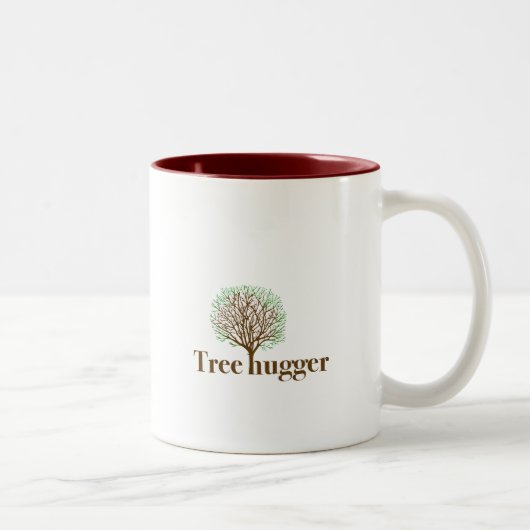 Tasse 2 Couleurs Arbre Hugger avec l'illustration d'arbre (Droit)