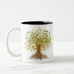 Tasse 2 Couleurs Arbre moderniste coloré 13