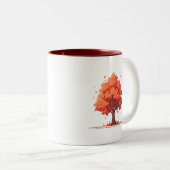 Tasse 2 Couleurs Arbre sérénité d'automne (Devant droit)