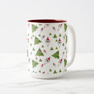Tasse 2 Couleurs Arbres de Noël et Père Noël