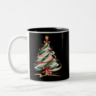 Tasse 2 Couleurs Arbres de Noël Joyeux et Lumineux Vacances d'Hiver