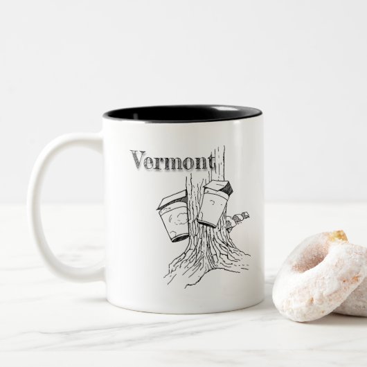 Tasse 2 Couleurs Arbres d'érable du Vermont (Avec donut)