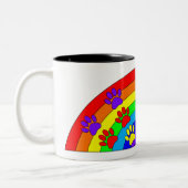 Tasse 2 Couleurs Arc-en-ciel avec Empreintes de pattes de chien (Gauche)