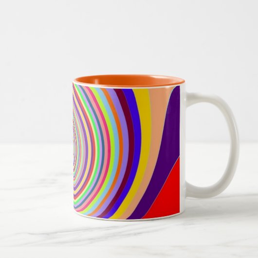 Tasse 2 Couleurs Arc-en-ciel brillant psychédélique pop art (Droit)
