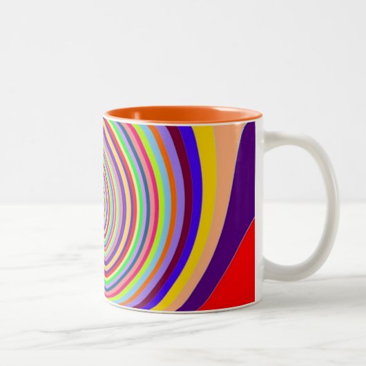 Tasse 2 Couleurs Arc-en-ciel brillant psychédélique pop art (Droit)