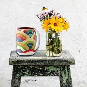 Tasse 2 Couleurs Arc-en-ciel coloré Boho