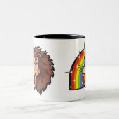 Tasse 2 Couleurs Arc en ciel des années 1980 avec Lion Leo (Centre)