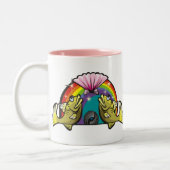 Tasse 2 Couleurs Arc-en-ciel des années 1980 avec Poissons (Gauche)