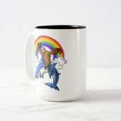 Tasse 2 Couleurs Arc-en-ciel drôle de requin d'océan d'équitation (Devant gauche)