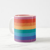 Tasse 2 Couleurs Arc-en-ciel en bande horizontale (Devant gauche)