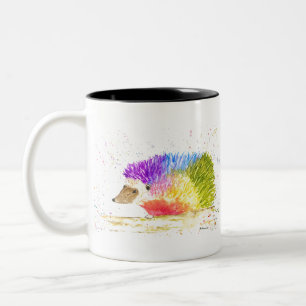 Tasse 2 Couleurs Arc en ciel mignon Hérisson Aquarelle animal color