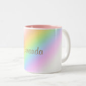 Tasse 2 Couleurs Arc-en-ciel personnalisé (Devant droit)