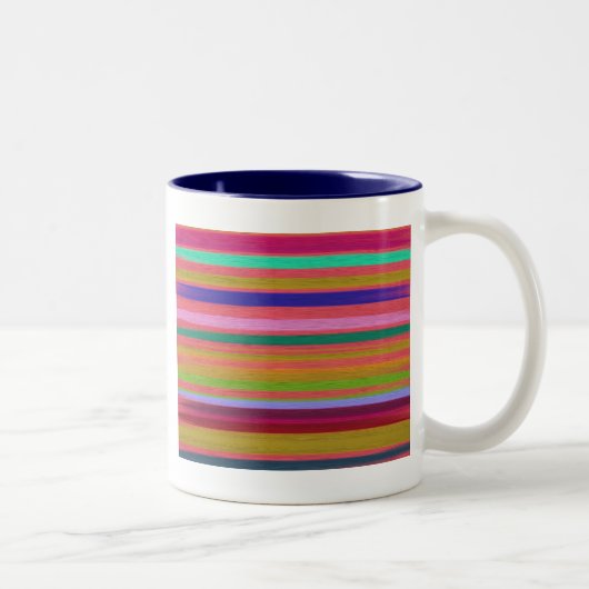 Tasse 2 Couleurs Arc-en-ciel rayures d'art abstrait moderne (Droit)