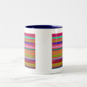 Tasse 2 Couleurs Arc-en-ciel rayures d'art abstrait moderne (Centre)
