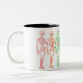 Tasse 2 Couleurs Arc-en-ciel vif squelettique anatomique de Momento (Gauche)