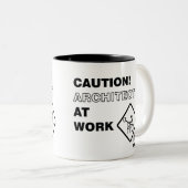 Tasse 2 Couleurs Architecte de précaution au travail (Devant droit)