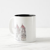 Tasse 2 Couleurs Architecture du château de Mir en Biélorussie (Devant gauche)