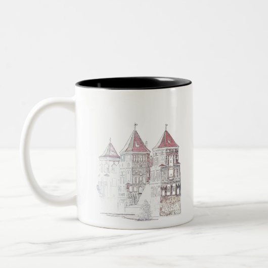 Tasse 2 Couleurs Architecture du château de Mir en Biélorussie (Gauche)