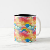 Tasse 2 Couleurs Arcs-en-ciel et nuages (Devant droit)