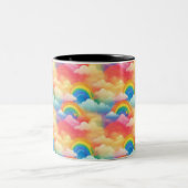 Tasse 2 Couleurs Arcs-en-ciel et nuages (Centre)