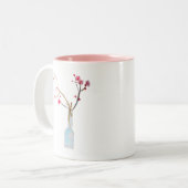 Tasse 2 Couleurs Ardoise en sakura cerise en fleurs (Devant gauche)