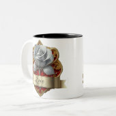 Tasse 2 Couleurs Argent Et Rose Rouge (Devant gauche)