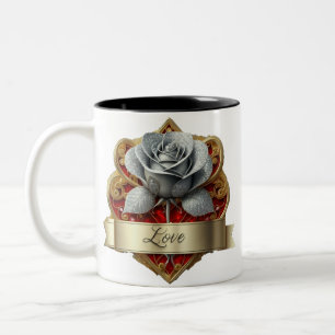 Tasse 2 Couleurs Argent Et Rose Rouge