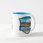 Tasse 2 Couleurs Argentina Illustration Retro Badge (Devant droit)