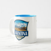 Tasse 2 Couleurs Argentina Illustration Retro Badge (Devant gauche)