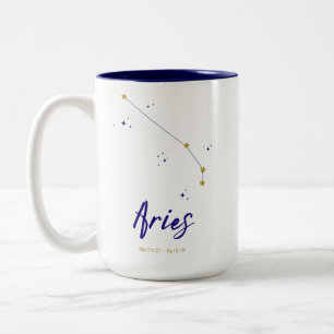 Tasse 2 Couleurs Aries Zodiac Constellation Étoiles Horoscope Cosmi