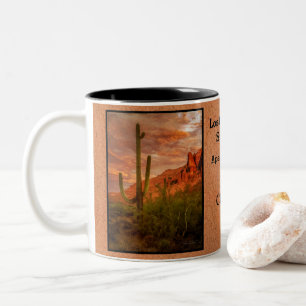 Tasse 2 Couleurs Arizona Superstition Mountain Sunset Saguaro Cactu
