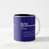 Tasse 2 Couleurs Arlo Boy Personalized Name Definition (Devant droit)