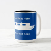 Tasse 2 Couleurs Armoiries blanches avec texte (Devant droit)