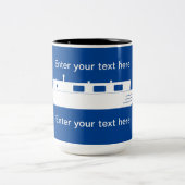 Tasse 2 Couleurs Armoiries blanches avec texte (Centre)